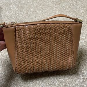 Talbots Tan Woven Leather Crossbody Purse
